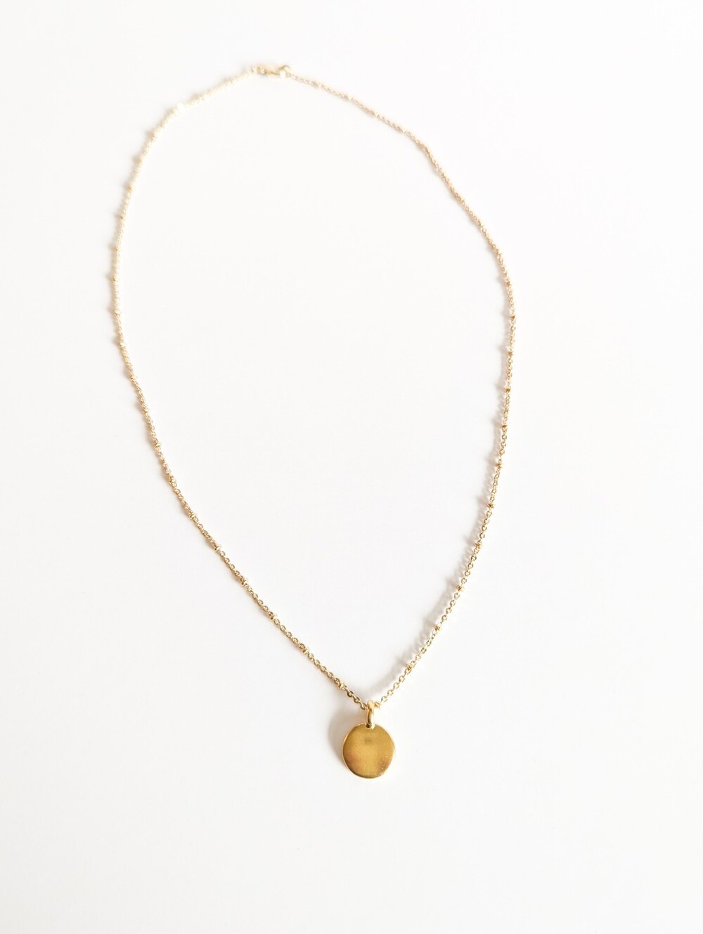 Circle Charm Pendant Satellite Chain Gold-plated Necklace
